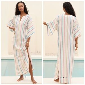 Anthropologie Mille Zandra Kaftan Striped Maxi Dress‎ One Size